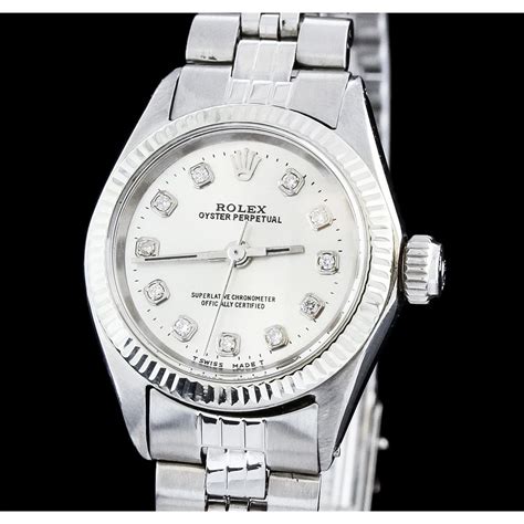 rolex ladies stainless steel watches|ladies Rolex oyster perpetual price.